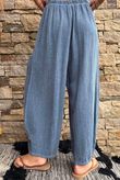 Lina Linen Blend Barrel Pant Washed Navy